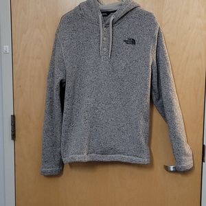 Grey Button Down North Face Fleece Hoodie